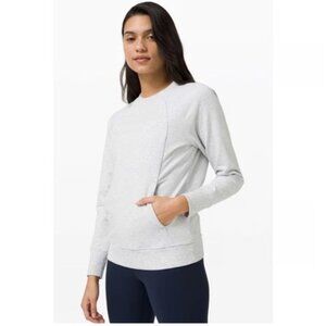 Lululemon Scuba Crewneck Fitted Crewneck Sweatshirt Heather Grey Size 10
